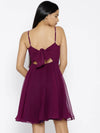 Back knot short skater Dress in Purple