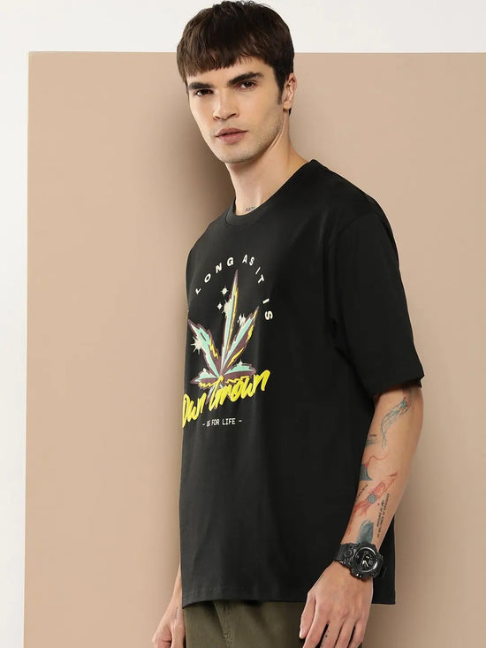 Difference of Opinion Black Graphic Oversized T-Shirt-DOOVR230BLK-S