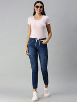 Women's Blue Solid Denim Jeans-CR-7790-Blue