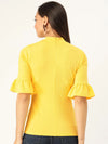 Veni Vidi Vici Yellow Frilled Sleeve Top