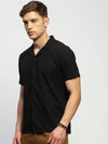 Men Black Solid Shirt-AANYA-1686-Black