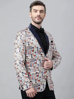 Hangup Men Standard Printed Men Formalwear-D154_2Button_Blazer