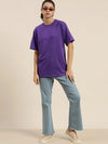 Dillinger Violet Solid Oversized T-Shirt