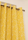 Yellow Daisy 100% cotton floral curtain for kids room, living room & bed room - Room darkening - Pack of 1-230423114