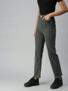 Women's Grey Solid Denim Relaxed Jeans-IM9708-Grey