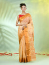 Beige Tussar Silk Saree With Woven Texture Motifs-MA66TUS431820069