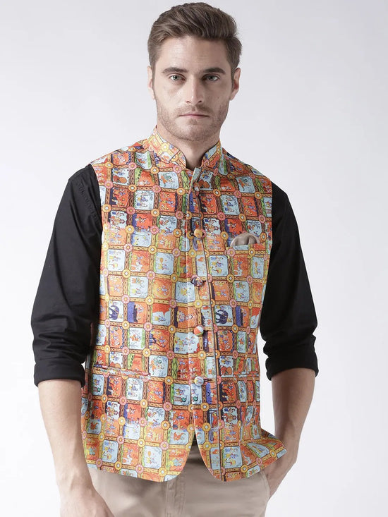 Hangup Men Standard Printed Men's Indian Wear-29APrintedNehru