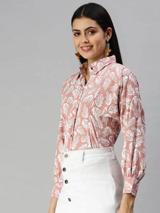 Women's Mauve Printed Shirt-AE-10199-Mauve