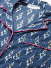 Shirt with Pyjama Set in Blue Ikkat Print