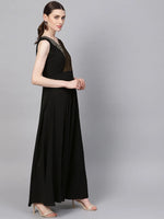 Ahalyaa Women'S Black Crepe Dress-AHKUCRGRLTSM-769-S