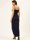 Navy Split Thigh Dress