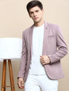 Men Mauve Solid Casual Blazers-LBR-5500-Mauve