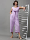 Women's Purple Printed Jumpsuit-AE-15024-Purple