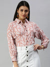 Women's Mauve Printed Shirt-AE-10199-Mauve