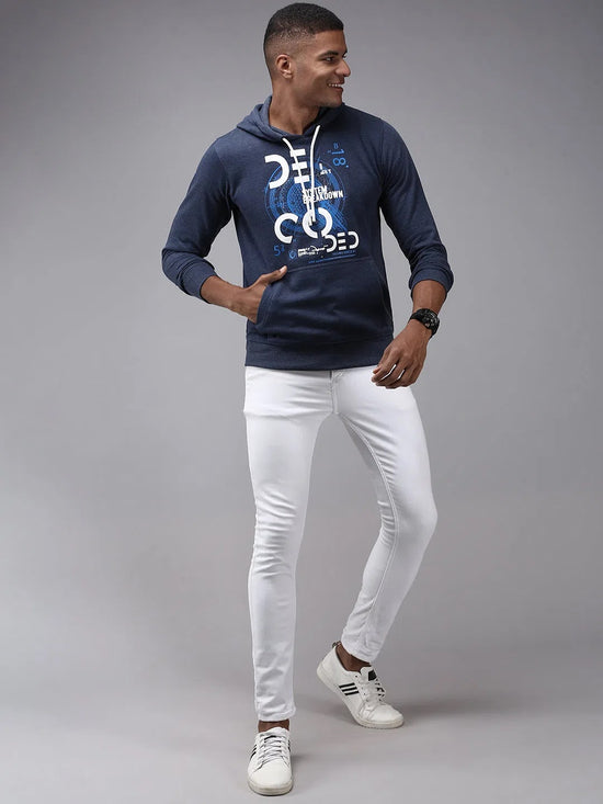 Men Blue Solid Sweatshirt-OTSS-28-Navyblue