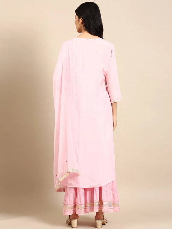 Women's Pink Solid Kurta Set-FS-2603-Pink