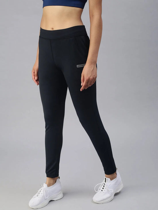 Women's Navy Blue Solid Track Pants-AF-1723-Navyblue