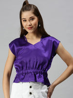 Women'siolet Tropical Top-AE-10216-Violet