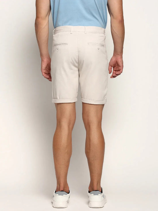 Men Cream Solid Shorts-ORBIT-9-Cream