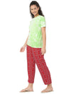 Smarty Pants Women's Cotton Lycra Tie Dye Round Neck T-Shirt & Aztec Print Pajama Night Suit Set-SMNSP-839A-S