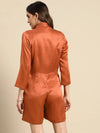 Divided Blazer Jumpsuit in Rust