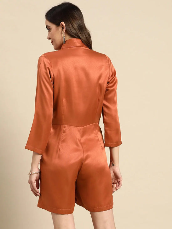 Divided Blazer Jumpsuit in Rust