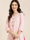 Women Pink Floral Straight Kurta-GW-4230-Pink