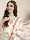 Women Off White Floral Kurta Set-RF-2018-Offwhite