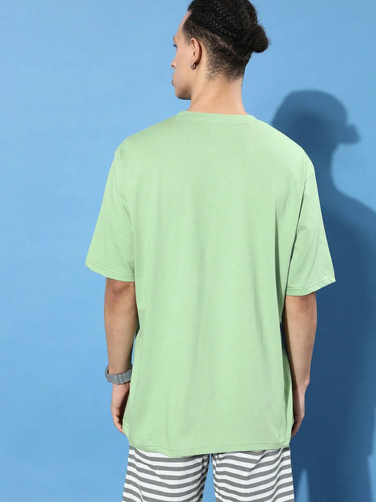 Dillinger Green Graphic Oversized T-Shirt-DLMOV137PGRN-S