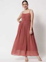 Solid Pink Maxi Dress