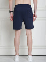 Venitian Men Cotton Printed Navy Shorts