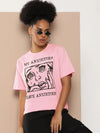 Difference of Opinion Pink Graphic Oversized T-Shirt-DOWMN300PINK-XS