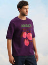 Dillinger Purple Graphic Oversized Drop shoulder T-shirt