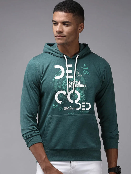 Men Blue Solid Sweatshirt-OTSS-28-Teal