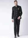 Hangup Men Standard Solid Men Formalwear-FawnBttnBlackBlazer