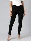 Women Black Solid Skinny Fit Denim Jeans-GZ-5770-Black