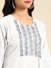 Women's Blue Solid Straight Kurta-ARE-1903-Blue