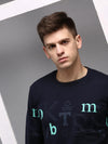 Men Blue Solid Sweatshirt-SCAW-26-Navyblue