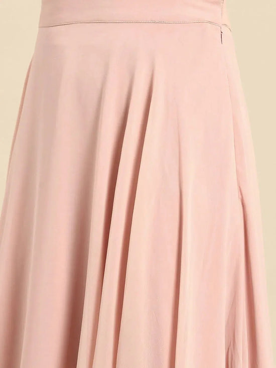 Flared skirt with crop top in Powder Pink