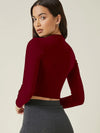 Aahwan Maroon Polyester Round Neck Top-159-Maroon-L