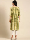 Women's Olive Printed Straight Kurta-SKC-788-Olivebeige