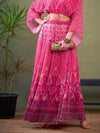 Women Pink Floral Anarkali Skirt-SHSKR30426XS