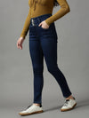 Women's Navy Blue Solid Skinny Fit Denim Jeans-GZ-5283-Navyblue