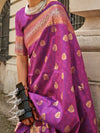 Saree Mall Women's Soft  Purple Woven Design Designer Saree With Blouse Piece-KAVLI350005