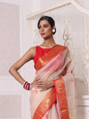 Beige Muslin Saree With Zari Woven Nakshi Borders-MA62MS331980029