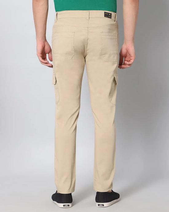 Zipper Cargos - stretchable with 6 pockets-Beige-HC5018-30