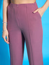 Women Onion Pink Front Darted Balloon Fit Pants