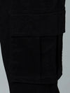 Ribbed Jogger Cargos with 6 pockets-Black