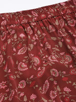 Women Maroon Floral Sharara Pants