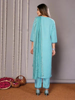 Navyaa Women's Cotton Blend Embroidered Straight Kurta Pant With Dupatta-Me214-tamrama-skd